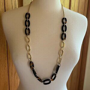 TALBOTS -- Tortoise Shell Long Link Necklace -- Excellent Condition